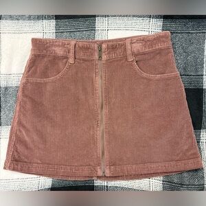 American Eagle Purple Corduroy Zip Front Skirt size 10